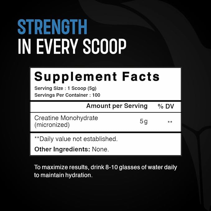 Bolt Micronized Creatine Monohydrate Powder | 5g per Serving | Unflavoured | Enhances Strength Power &amp Lean Muscle |100 Servings