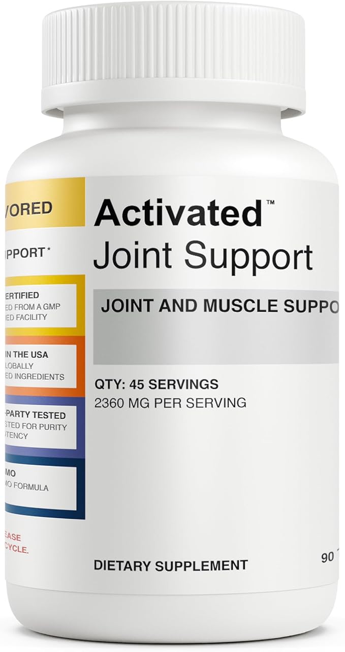 Activated Joint Support Supplement – Advanced Natural Joint and Muscle Relief for Women and Men – Glucosamine Chondroitin MSM &amp Green Lipped Mussel (90 Count)