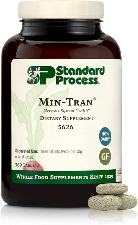 Standard Process Min-Tran - Nervous System Health Supplement - Good Source of Magnesium - Supports Sleep Pathways &amp a Healthy Stress Response - Gluten-Free Non-Dairy &amp Non-Soy - 360 Tablets