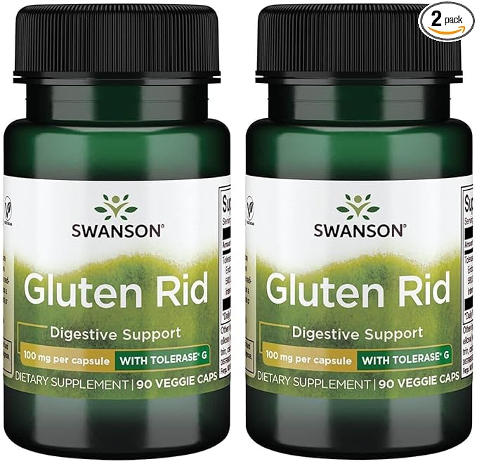 Swanson Gluten Rid with Tolerase G 100 mg 90 Veg Caps (2 Pack)