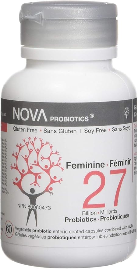 NOVA Probiotics Multi-Strain Feminine 27 Billion Probiotics per Capsule -60 VCaps