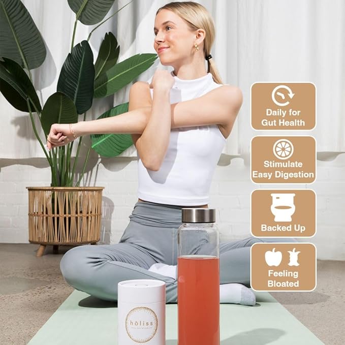 Daily Gut Health Kit – 6-in-1 All Natural Supplement Bloat &amp Gas Aid GI Lining Repair IBS Support – Lemon Balm L-Glutamine PepZinGI Mixed Berry 30 Servings Electric Mixer &amp Spoon