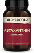 Dr. Mercola Organic Astaxanthin - 12 mg Astaxanthin - Powerful Antioxidant Support - Organic Microalgae Extract - Non-GMO Gluten-Free &amp Soy-Free - 90 Capsules (90 Servings)