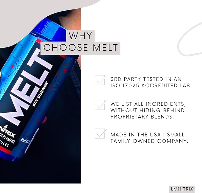 MELT EXT - Extreme Thermogenic Fat Burner - Powerful Weight Loss Aid Stronger Than Most Diet Pills - True Plateau Destroyer - Lose Weight Fast for Men and Women - Real Results - 60 caps
