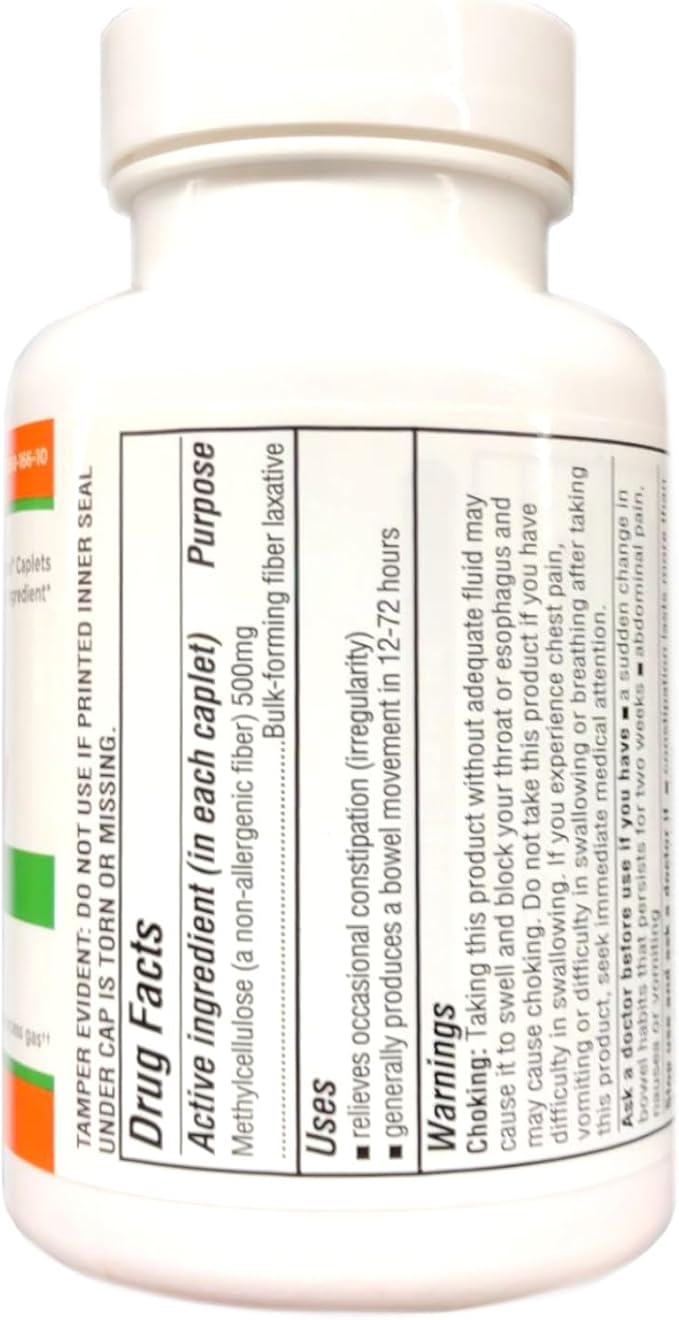 Quality Choice Fiber Therapy for Regularity Methylcellulose 500 mg 100 Caplets Pack of 3