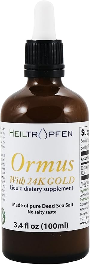 Ormus with 24K Gold 3.4 Fl Oz - 100 ml | Concentrated Orme | Atomic Minerals | Third-Party Tested | Heiltropfen®