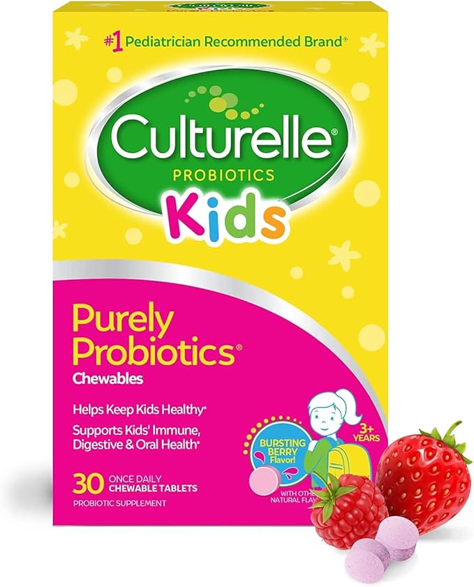 Culturelle Daily Probiotic Bundle – Pro Strength Daily Probiotic Capsules for Men and Women and Daily Probiotic Chewables for Kids Digestive + Immune Support Gluten Free