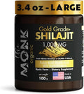 Organic Himalayan Shilajit Resin with Fulvic Acid Humic Acid 85+ Minerals- Gold Grade Plus - 100g 1000 mg Per Serving - Energy Stamina Brain Support - Made in The USA
