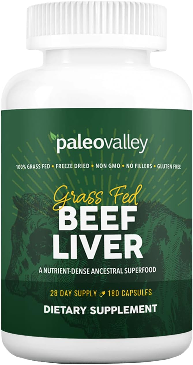 Paleovalley Grass Fed Beef Liver Capsules – Beef Organ Supplement for Men &amp Women 100% Pasture-Raised &amp Freeze-Dried Vitamin A &amp B Ancestral Superfood for Energy Immunity &amp Wellnes