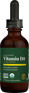 Global Healing Organic Vitamin D3 5000 IU Supplement - Vegan Vitamin D Supplements for Immune Health &amp Strong Bones Support - Pure D3 Vitamin 5000 IU Ingredients Vit D3 - 2 Fl Oz