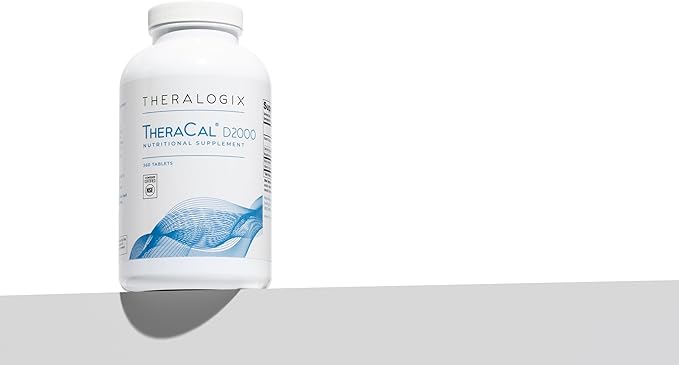 Theralogix TheraCal D2000 - Bone Health Support Supplement with Calcium Magnesium Vitamin D3 Vitamin K2 &amp Boron* - 90-Day Supply - NSF Certified - 360 Tablets
