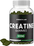 Sugar Free Creatine 5g for Men &amp Women - Chewable Creatine Monohydrate Gummies Build Size with L-Theanine &amp Vitamin B12 5000mg Bodybuilding Builder Strength Muscle - Pre-Workout Growth