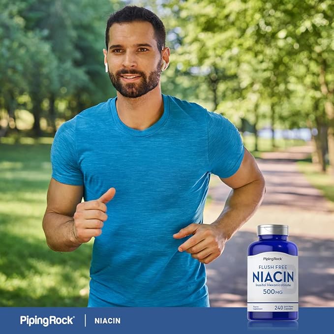 Piping Rock Niacin 500mg | Flush Free | 240 Capsules | Vitamin B3 Supplement | Non-GMO Gluten Free