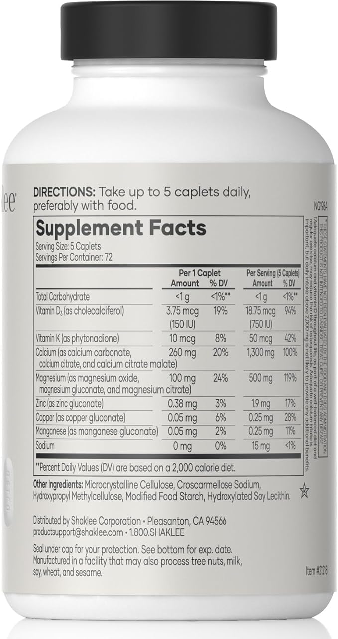 Shaklee OsteoMatrix® - Build &amp Maintain Strong Bones - 100% DV Calcium &amp Magnesium - Vitamins D &amp K - Zinc Manganese - Clinically Tested for Absorption - 360 Caplets