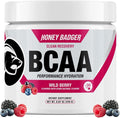 Honey Badger BCAA + EAA Amino Acids Powder BCAAs + L-Glutamine Keto Vegan Sugar Free for Men &amp Women Hydration &amp Post Workout Muscle Recovery Drink Mix Wild Berry 30 Servings