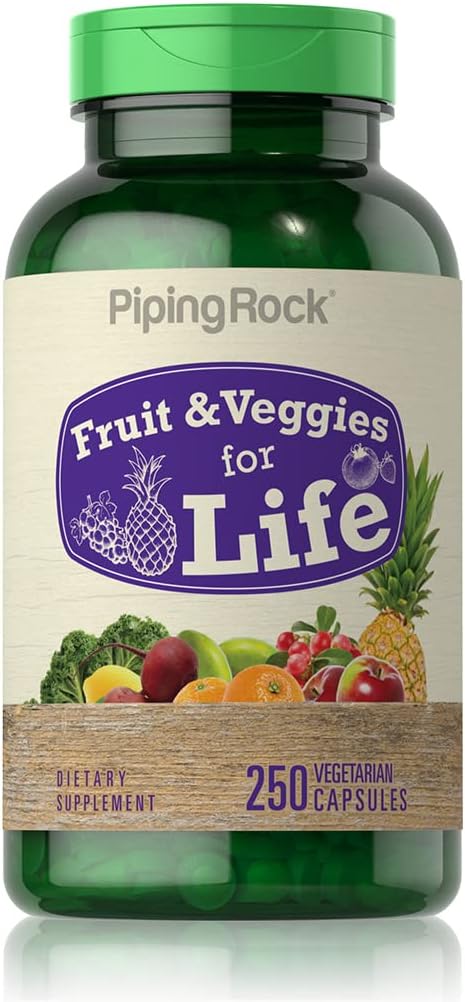 Piping Rock Fruits and Veggies Supplement | 250 Capsules | Superfood Fruit and Vegetables Vitamins | Vegetarian Non-GMO Gluten Free
