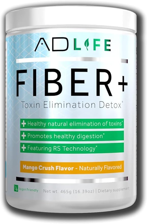 Project AD Fiber+ Vegan Fiber Supplement Powder Supports Gut Health and Digestive Regularity (Mango 16.4 oz)