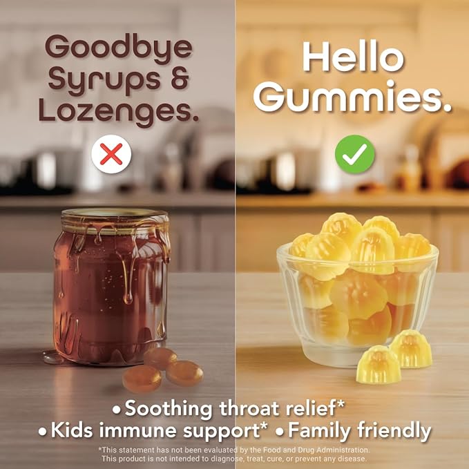 KINDNATURE Manuka Honey Medical Grade Gummies MGO 643+ - New Zealand Manuka Honey with Zinc Vitamin C Elderberry - Throat Comfort &amp Immune Support - Kids &amp Adults