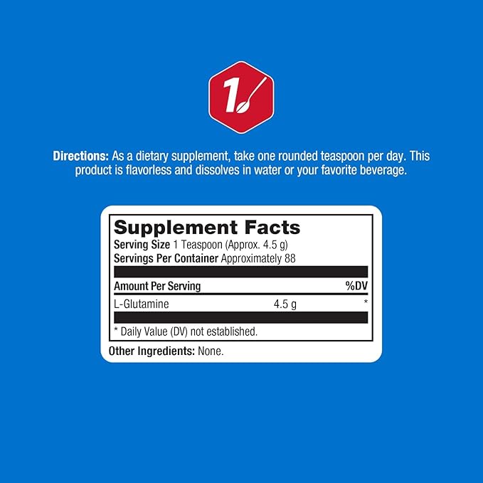 ProLab Glutamine Powder 400g Pure L-Glutamine Supplement for Muscle Recovery Endurance &amp Immune SupportUnflavored Post-Workout Recovery Amino Acid Powder (80 Servings)
