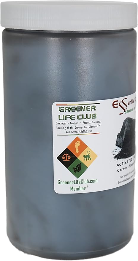 Essential Depot Activated Charcoal Powder - 10 oz - Safety Sealed HDPE Container with Resealable Cap