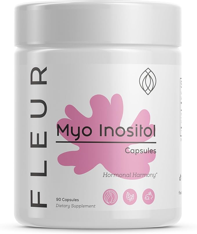 FLEUR Myo-Inositol &amp D-Chiro Inositol Capsules Hormone Balance and Ovarian Function Support for Women Regulates Menstrual Cycle Non-GMO &amp Vegan 90 Capsules