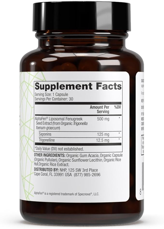 Dr. Mercola Pure Power Testosterone Support Liposomal Fenugreek 500 mg 30 Servings (30 Capsules) Dietary Supplement Non-GMO