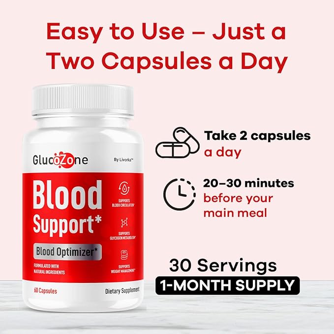 (3 Pack) GlucoZone Blood Support - GlucoZone Capsules Support Optimizer Supplement All Natural Advanced Formula Pills Premium Vitamins for Health &amp Wellness 180 Capsules for 3 Months
