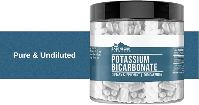Earthborn Elements Potassium Bicarbonate 200 Capsules Pure &amp Undiluted No Additives