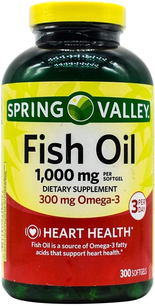 Spring Valley Fish Oil Softgels 1000 mg 300 Count Sticker Sticker