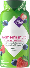 Women's Gummy Vitamin Fusion's Multi Berry Flavored Gummy Vitamins 220 Count 16 Nutrients for Energy Metabolism Bone &amp Immune Health Support 110 Days Supplies