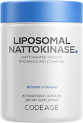 Codeage Liposomal Nattokinase Supplement – Nattokinase 4000 FU Liposomal Delivery - Vegan Non-GMO – 90 Capsules