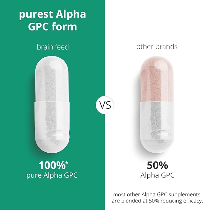 Acetylcholine Supplement | 99% Alpha GPC Capsules (60) | 1-a-Day | Memory Focus Concentration Nootropic Brain Supplement | Acetylcholine Precursor | Alpha GPC Powder in Capsule | Lab-Tested