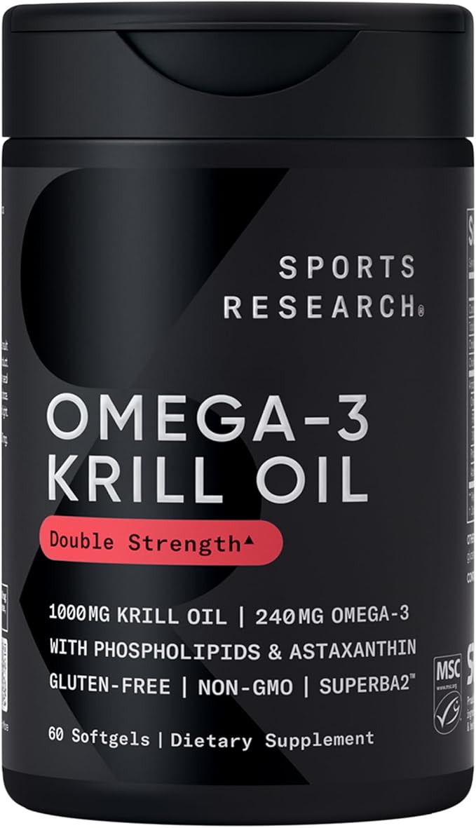 Sports Research® Brain Support Pack - Extra Strength Choline 800 mg + Krill Oil Omega 3 1000mg + High-Absorption Magtein® 2000mg