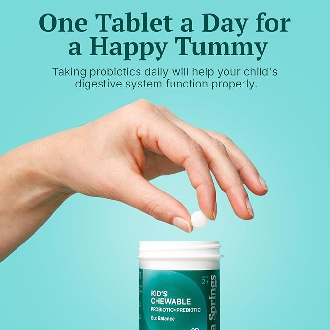 Probiotics for Kids + Prebiotics to Support Digestive Health - 6 Billion+ CFUs of Kids Prebiotic and Probiotic to Help Support Immunity &amp Digestion - Made in the USA 30 Probiotic Chewables