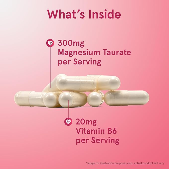 Jarrow Formulas Magnesium Taurate Dietary Supplement Supports Cardio and Bone Health 300 mg per Servings 90 Veggie Capsules Up to a 30 Day Supply
