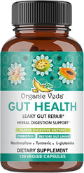 Organic Veda Marshmallow Turmeric Gut Supplement - Digestion Health Leaky Gut Repair &amp Cleanse Support - Papaya Digestive Enzymes Prebiotics L-Glutamine Green Banana Psyllium Husk - 120 Capsu