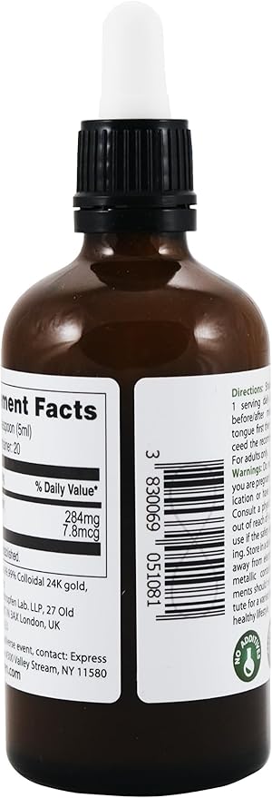Ormus with 24K Gold 3.4 Fl Oz - 100 ml | Concentrated Orme | Atomic Minerals | Third-Party Tested | Heiltropfen®