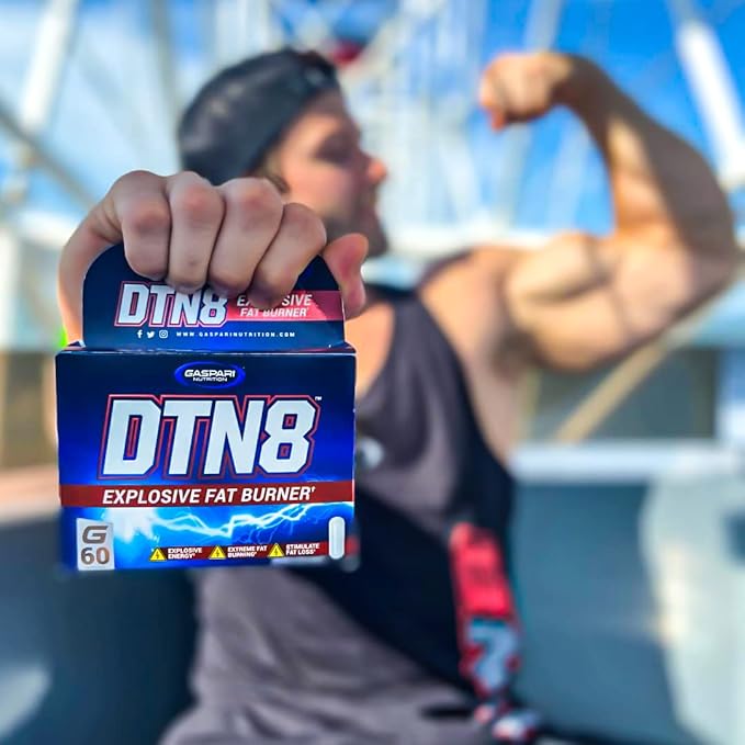 Gaspari Nutrition DTN8: Explosive Fat Burner Natural Energy and Mental Focus Adrenal and Stress Support (60 Capsules)