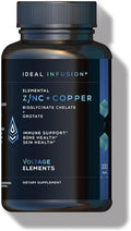 Zinc Bisglycinate + Orotate 245mg with Copper Chelate: Muscle &amp Skin Health Hormone Balance - Elemental Zinc 50mg (100 Servings) Vegan