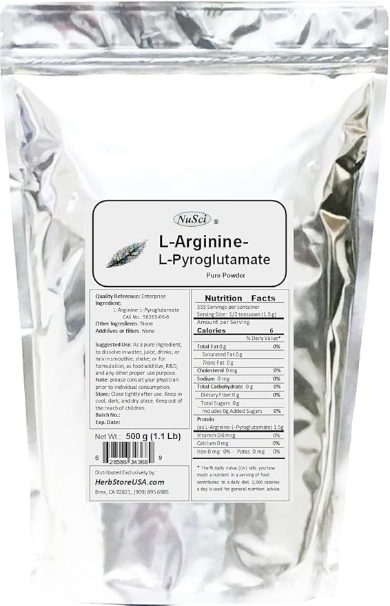 L-Arginine L-Pyroglutamate Powder 250g (8.8 oz) Pure Powder