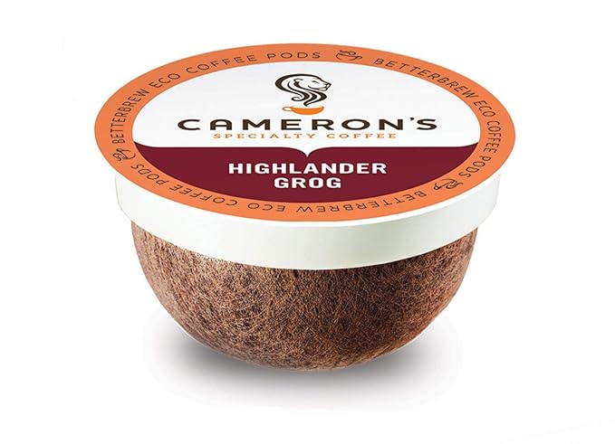 Cameron's Coffee Single Serve Pods Flavored Highlander Grog 18 Count (Pack of 1)