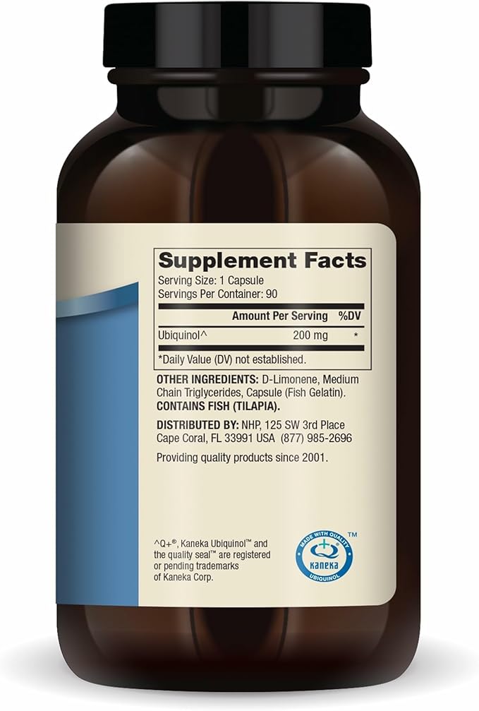 Dr. Mercola Ubiquinol - Supports Energy Production - Antioxidant Supplement - Non-GMO Gluten-Free &amp Soy-Free - 90 Capsules (90 Servings) - 200 mg