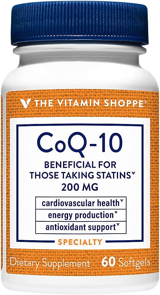 The Vitamin Shoppe CoQ-10 200mg Beneficial for Those Taking (60 Softgels)