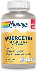 SOLARAY Quercetin Bromelain &amp Vitamin C Immune System Sinus Respiratory &amp Antioxidant Activity Support Vegan 500mg of Quercetin &amp 1235mg of VIT C 60 Day Guarantee 75 Servings 150