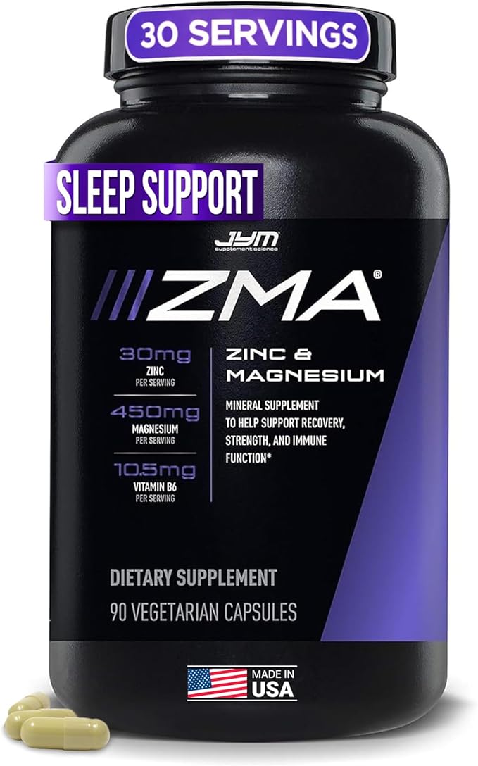 ZMA JYM Zinc &amp Magnesium Supplement - Zinc Magnesium and Vitamin B6 YM Supplement Science 90 Vegetarian Capsules