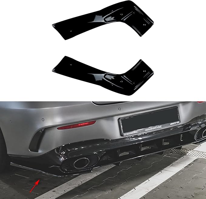 2pcs Rear Bumper Spoiler Diffuser Splitter Diffusor Lip Compatible with Mercedes-Benz CLA-Class C118 CLA35 CLA45S 2020+