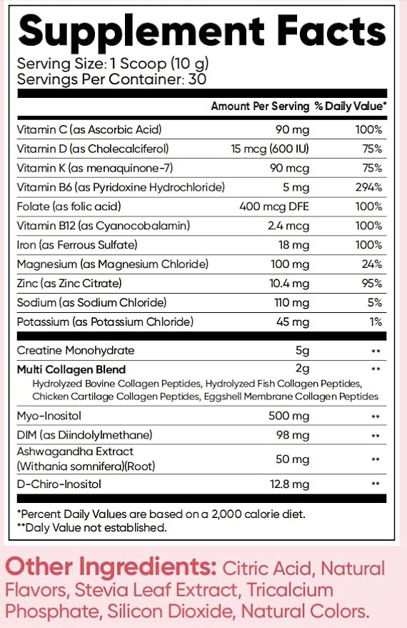 Venture Pal Creatine for Women – Hormone Balance &amp Energy Support Improves Muscle Strength Endurance &amp Recovery Collagen Complex for Skin &amp Joint Health Sugar-Free 30 Servings Mango P