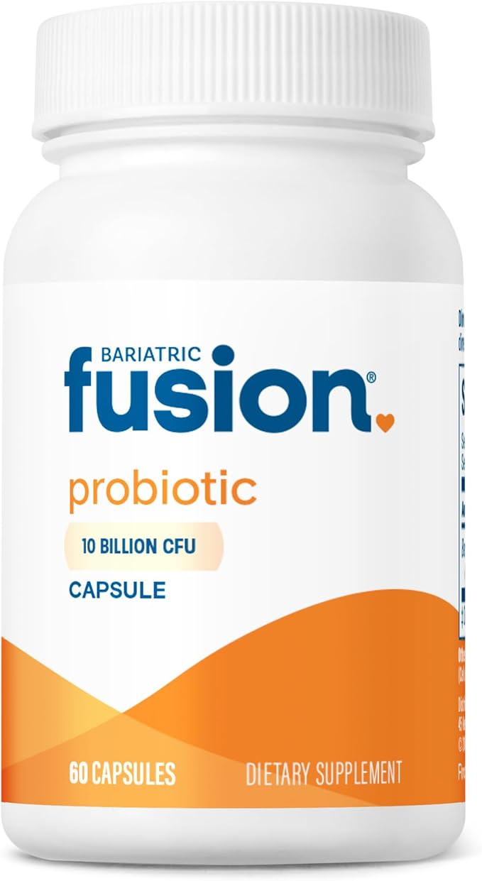 Bariatric Fusion Probiotic Capsule | Easy to Swallow Bariatric Vitamin | 10 Billion CFU | Bacillus Coagulans | Support Digestive &amp Immune Health | 60 Count