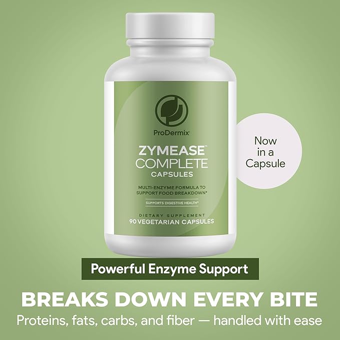 ZymEase Complete Capsules Multi Enzyme Formula for Digestive Health Comfort Probiotic for Digestion and Food Breakdown (90 Capsules)