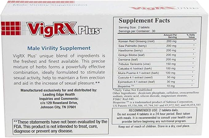 VigRX Plus Male Virility Herbal Dietary Supplement Pill - 60 Tablets (3 Box)